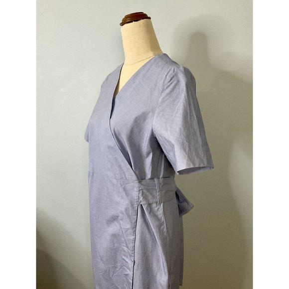 COS Blue Short Sleeve Cotton Wrap Pocket Dress Size EUR 34 - Picture 3 of 12
